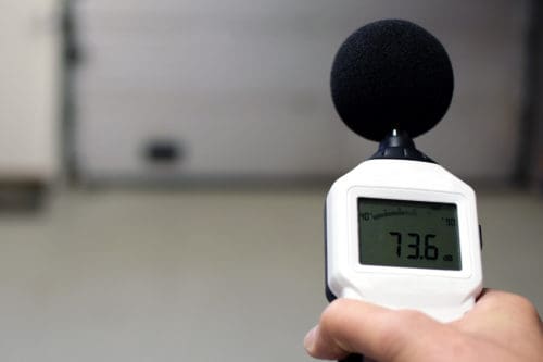 Sound level meter measuring the noise vibration harshness