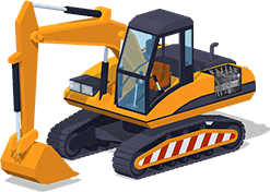 construction equipment illustration for infographic