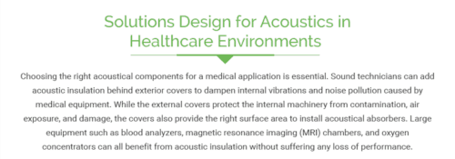 Sound Design for Acoustics in Healthcare Environments