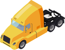 Semi truck illustration for infographic